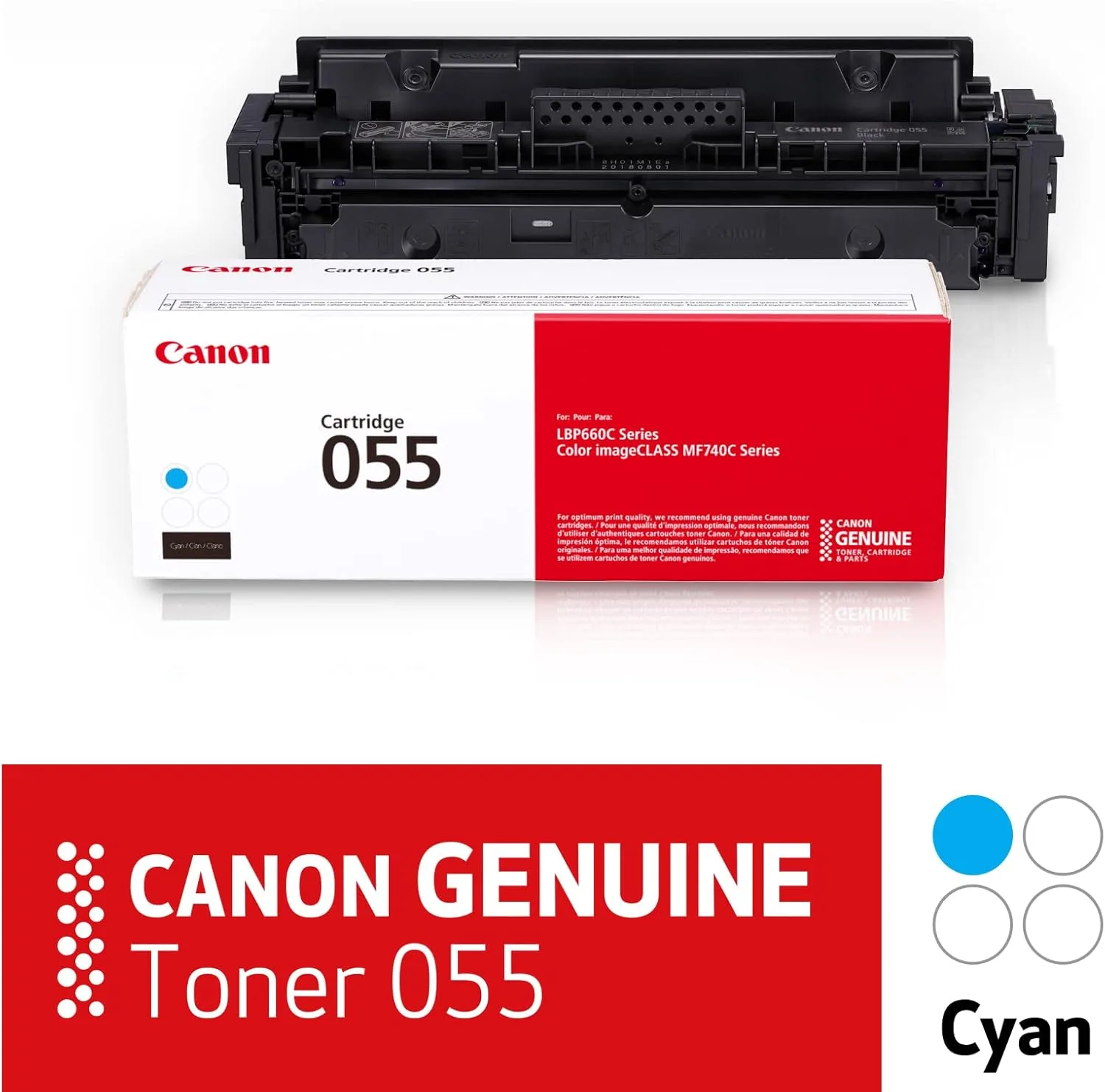 Canon Genuine 055 Toner Cartridge for Color imageCLASS and LBP664Cdw Printers