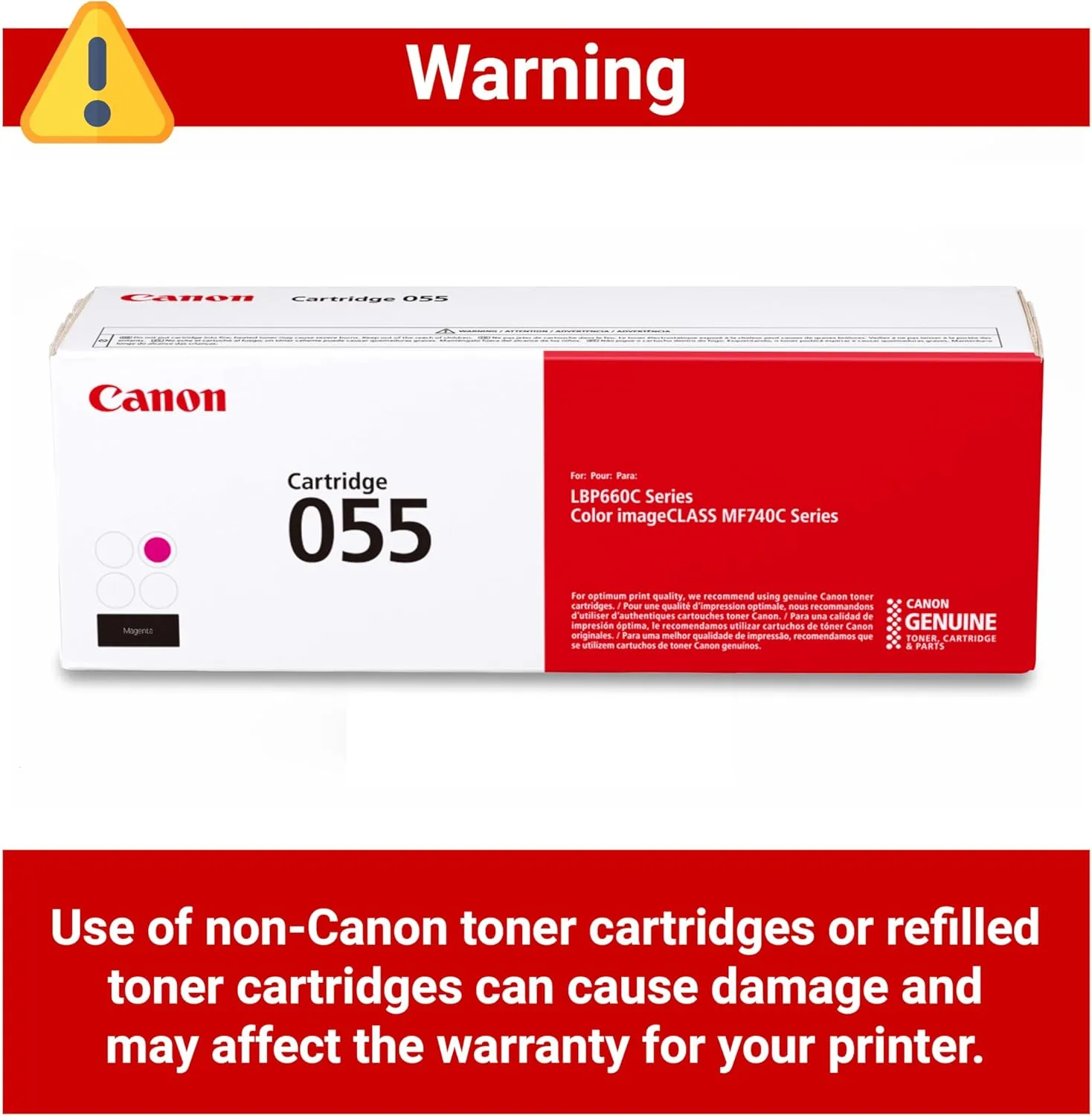Canon Genuine 055 Toner Cartridge for Color imageCLASS and LBP664Cdw Printers