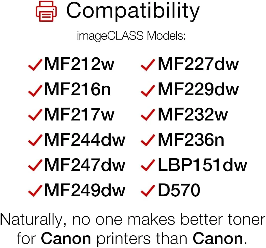 Canon Genuine Toner Cartridge 137 Black (9435B001), 1-Pack ImageCLASS MF212w, MF216n, MF217w, MF244dw, MF247dw, MF249dw, MF227dw, MF229dw, MF232w, MF236n, LBP151dw, D570 Laser Printers