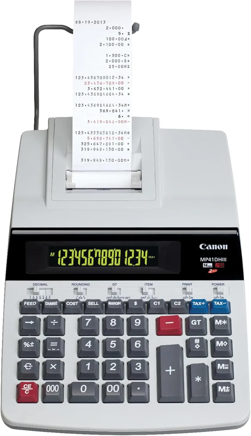 Canon MP41DHIII Desktop Printing Calculator, Gray