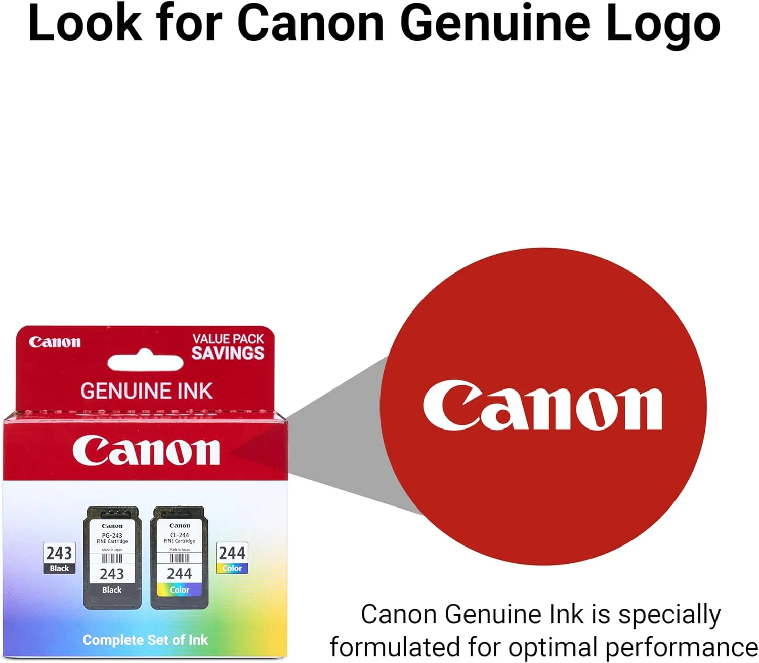 Canon PG-243 / CL-244 Genuine Ink Value Pack (2 Cartridges)