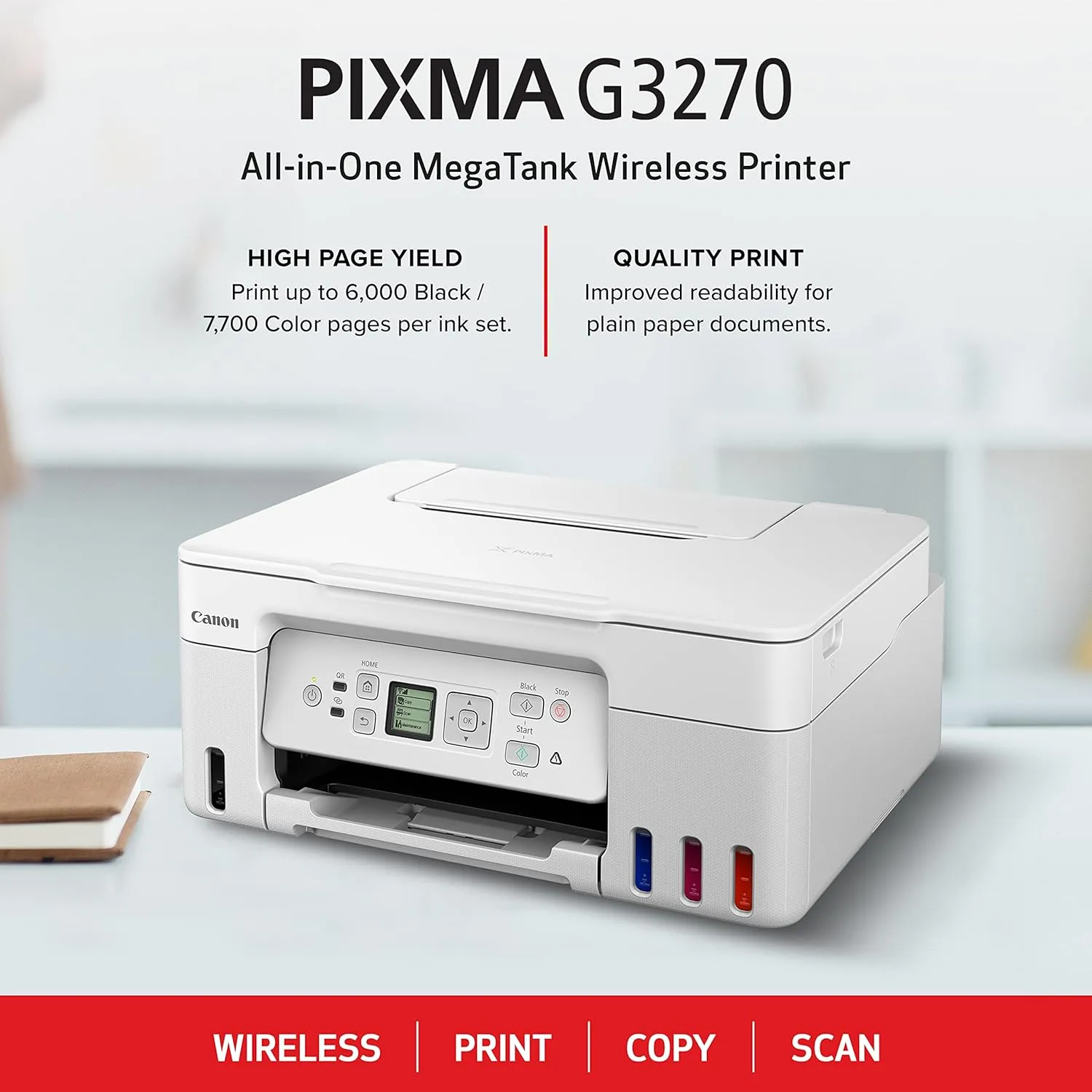 Canon PIXMA G3270 MegaTank Wireless All-in-One Inkjet Printer