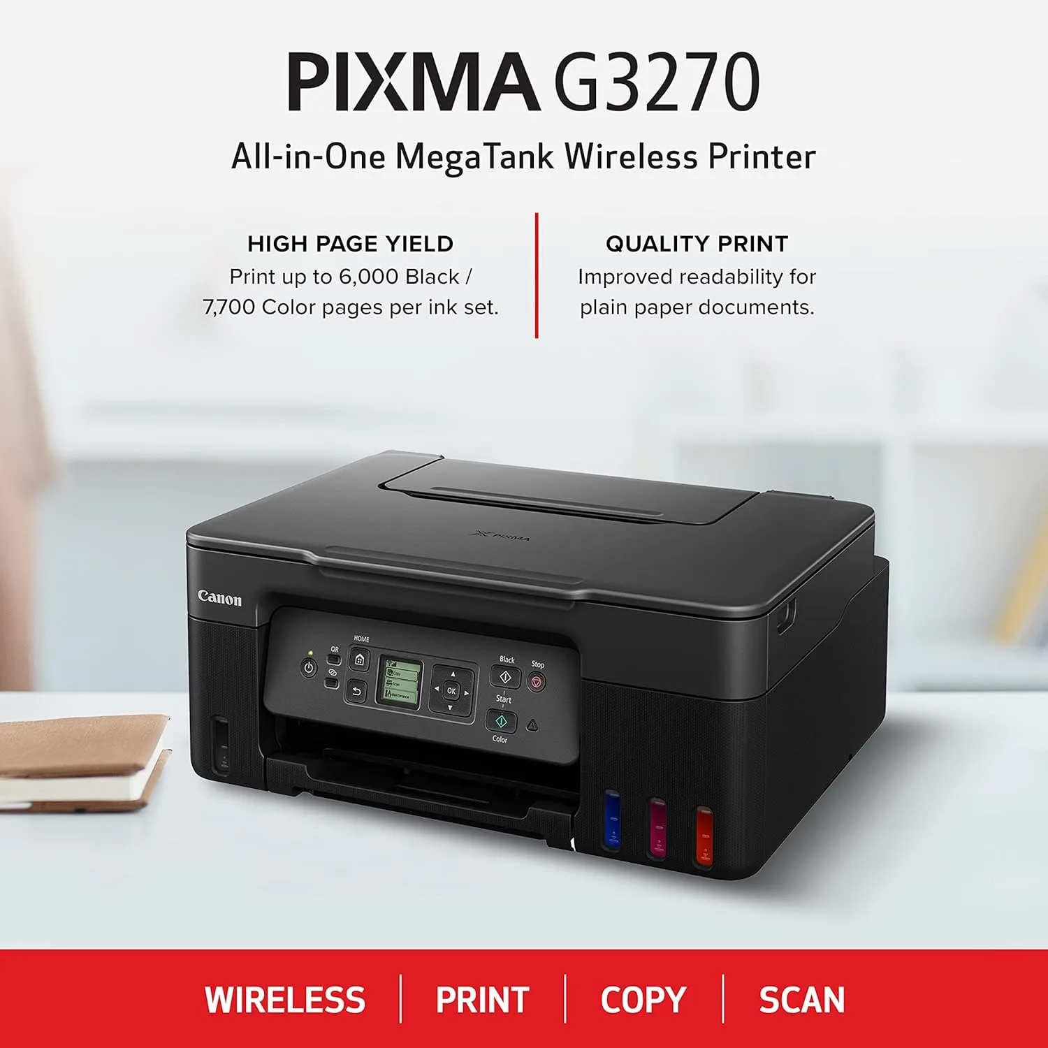 Canon PIXMA G3270 MegaTank Wireless All-in-One Inkjet Printer