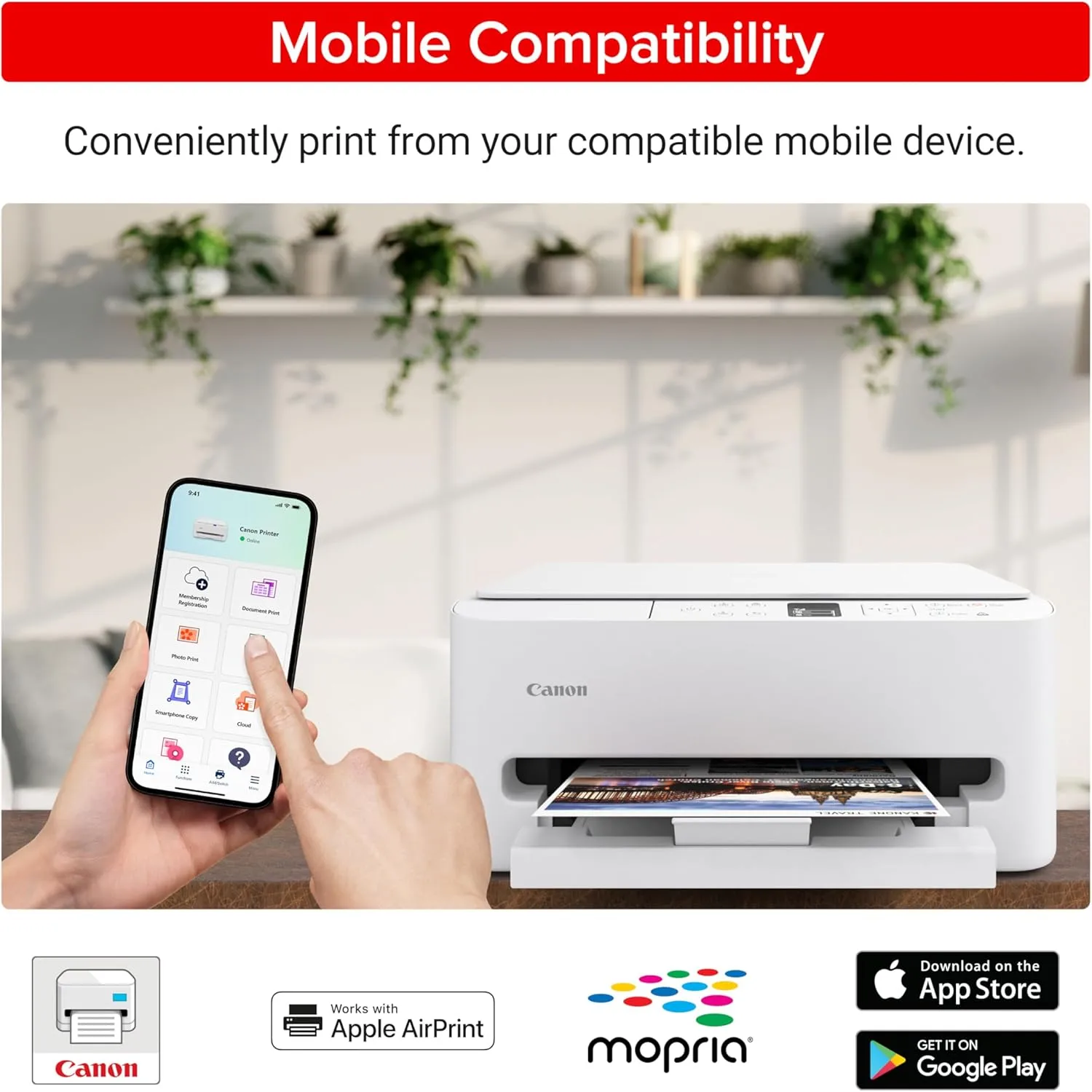 Canon PIXMA TS6520 Wireless Color Inkjet Printer for Duplex Printing, White – Home Printer with Copier/Scanner, 1.42” OLED Display, Intuitive Control Panel, Compact Design