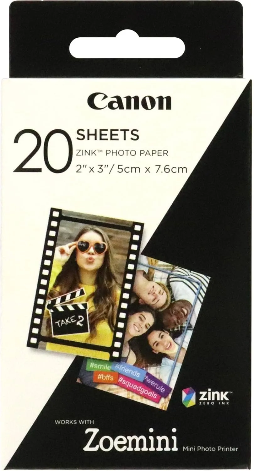 CANON ZINK Photo Paper Pack 2 x 3-inch Glossy Peel-Off Adhesive