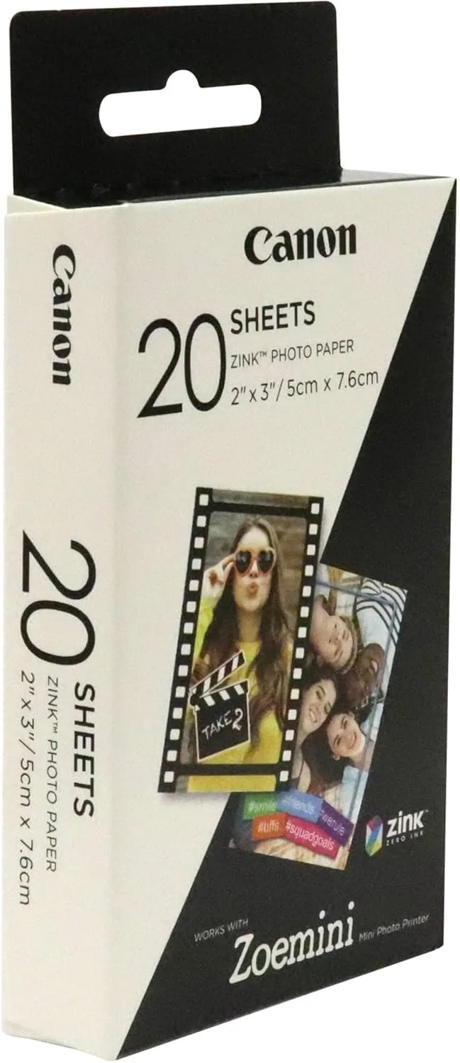CANON ZINK Photo Paper Pack 2 x 3-inch Glossy Peel-Off Adhesive