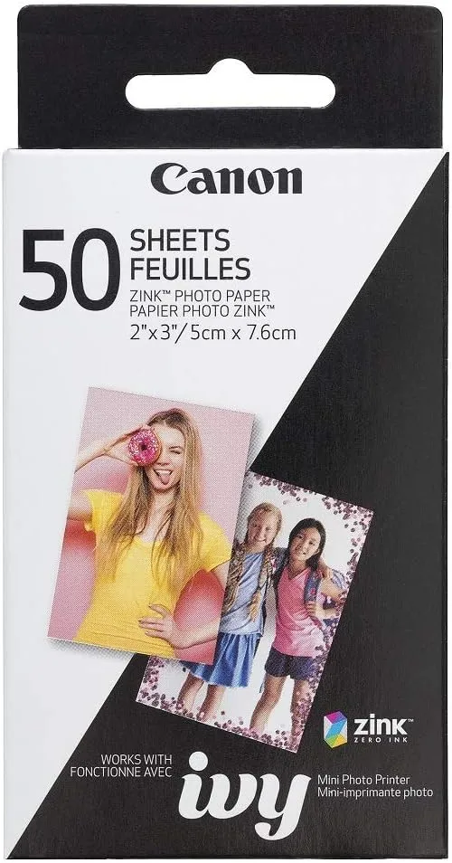 CANON ZINK Photo Paper Pack 2 x 3-inch Glossy Peel-Off Adhesive