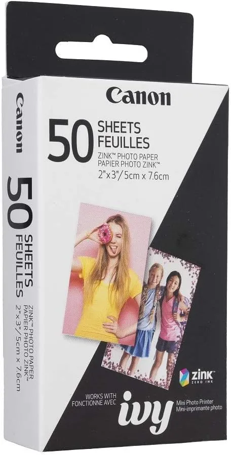 CANON ZINK Photo Paper Pack 2 x 3-inch Glossy Peel-Off Adhesive