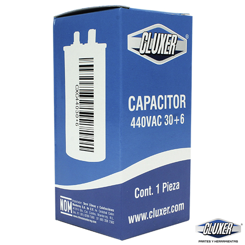 Capacitor De Trabajo, 30/6Mf, 440V -5%, 50/60Hz / Cluxer - CXC440306