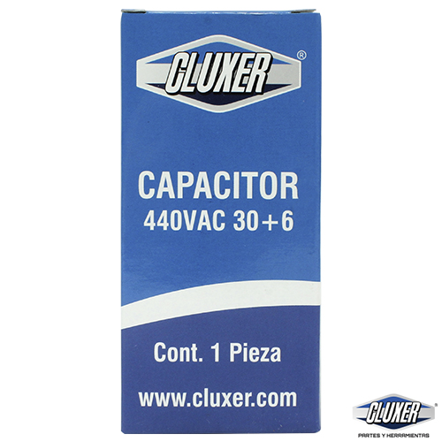 Capacitor De Trabajo, 30/6Mf, 440V -5%, 50/60Hz / Cluxer - CXC440306