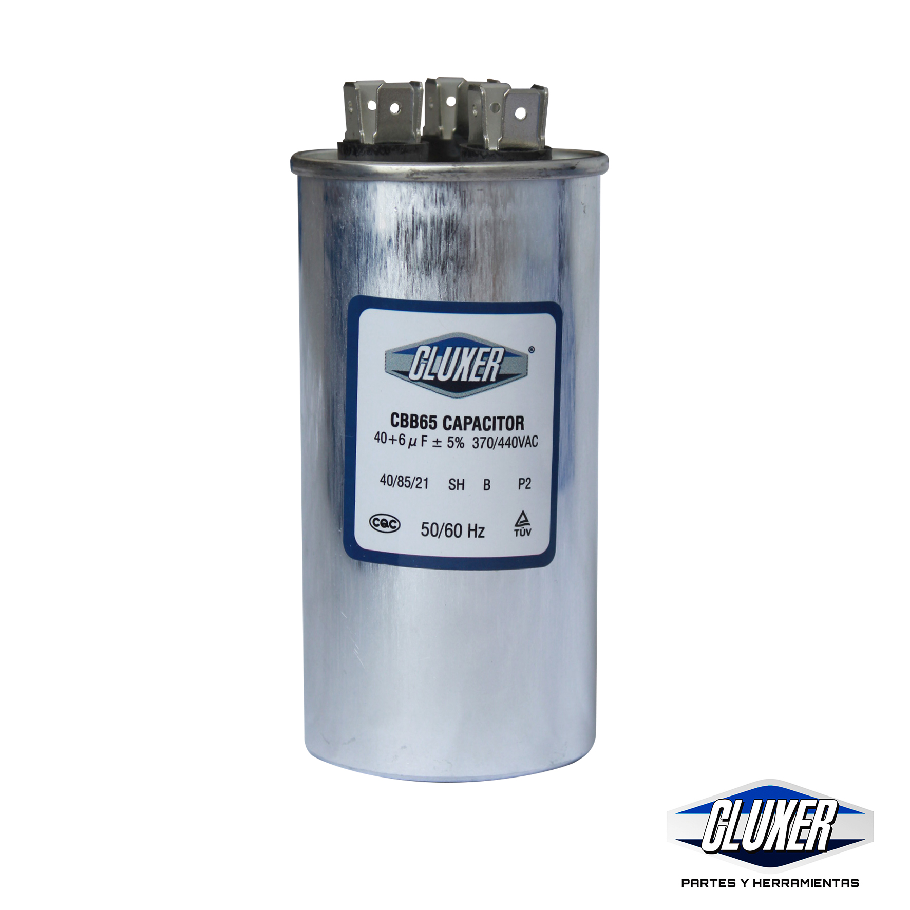 Capacitor De Trabajo, 40/6Mf, 440Vac -5%, 50/60Hz / Cluxer - CXC440406
