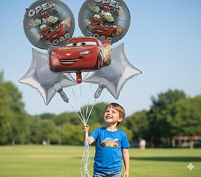 Car theme Foil balloons 5 Pcs Set