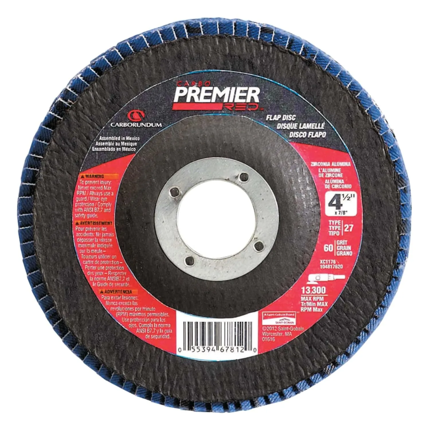 Premr Red Zirconia Alumtype 27 4-1/2X5/8-11 40