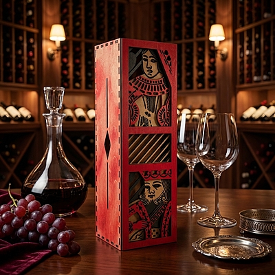 Playing Cards Wooden Wine Box