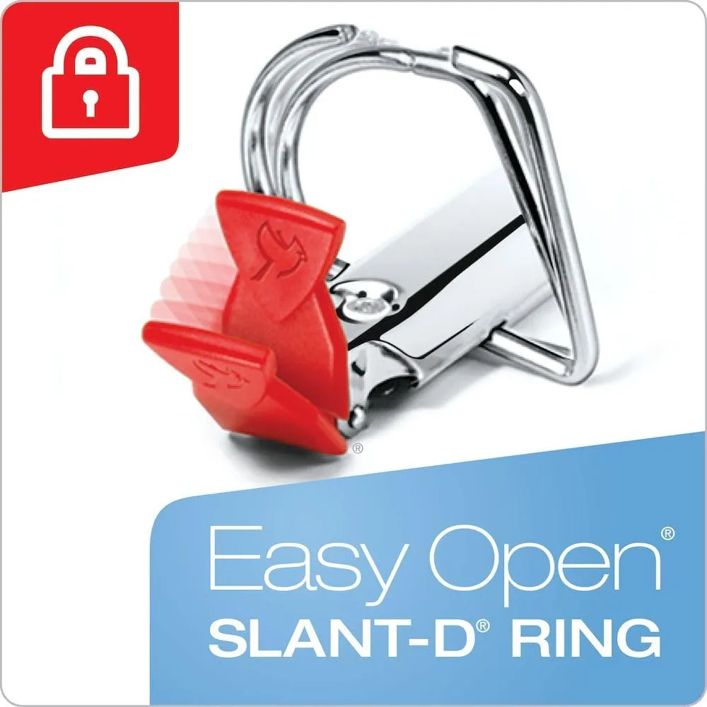 Cardinal FreeStand 3-Inch Slant D-Ring Binder, White, ONE-TOUCH Easy-Open