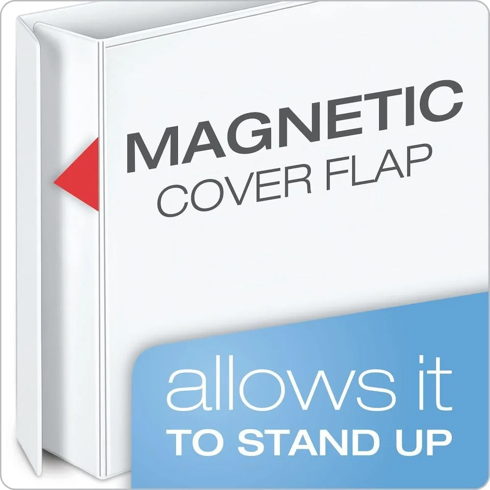 Cardinal FreeStand 3-Inch Slant D-Ring Binder, White, ONE-TOUCH Easy-Open