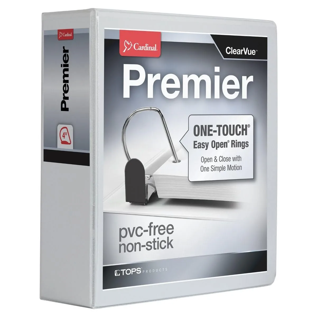 CARDINAL Premier Easy-Open ONE-TOUCH ClearVue Locking Slant-D Ring Binder