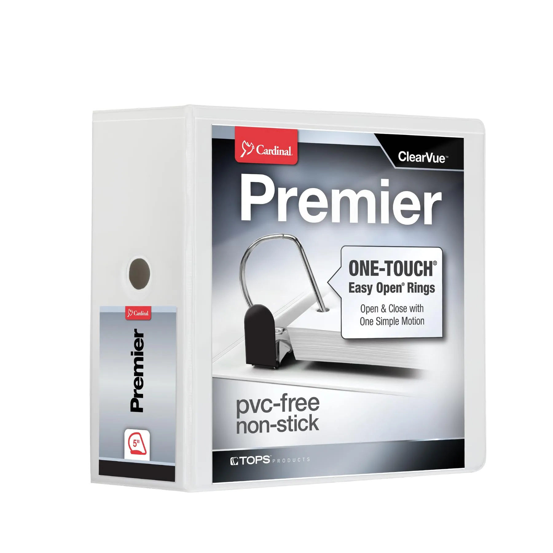 CARDINAL Premier Easy-Open ONE-TOUCH ClearVue Locking Slant-D Ring Binder