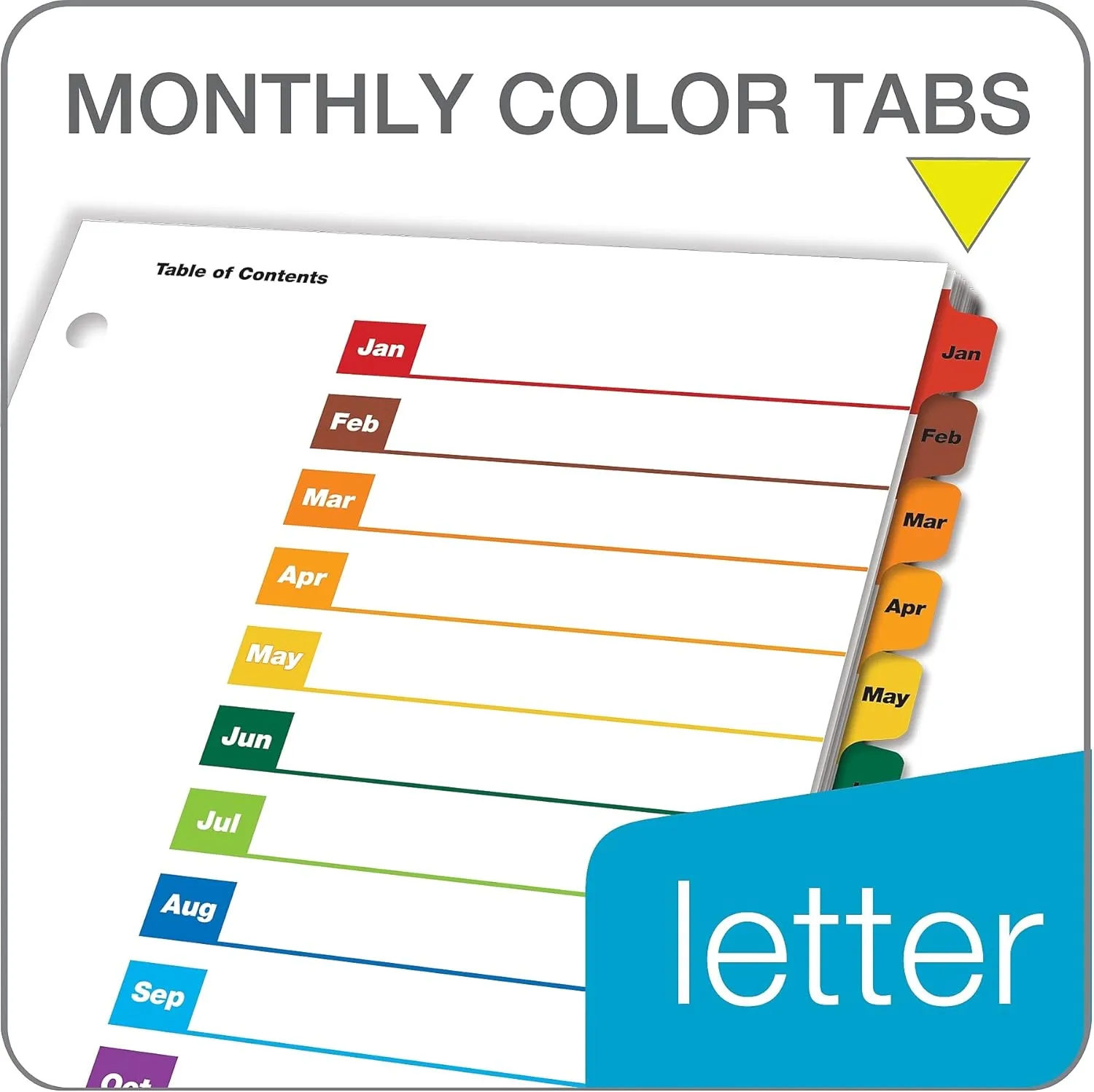Cardinal OneStep Binder Dividers, 12-Tab Monthly, Customizable Table of Contents