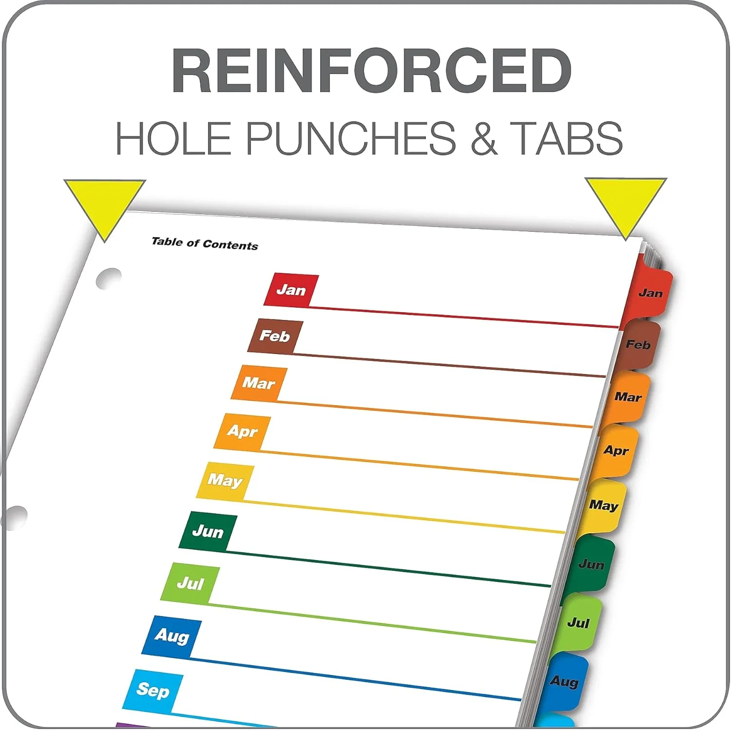 Cardinal OneStep Binder Dividers, 12-Tab Monthly, Customizable Table of Contents