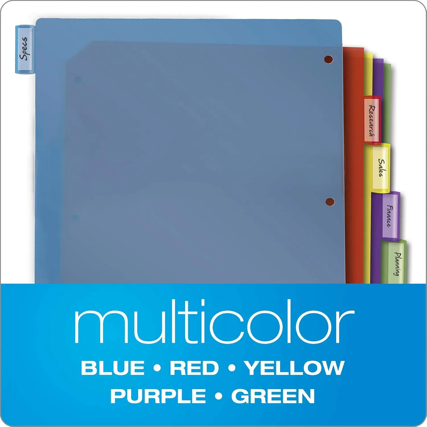 Cardinal 84019 Poly Index Dividers, Letter, Multicolor, 8-Tabs/Set, 4 Sets/Pack 8-1/2 x 11