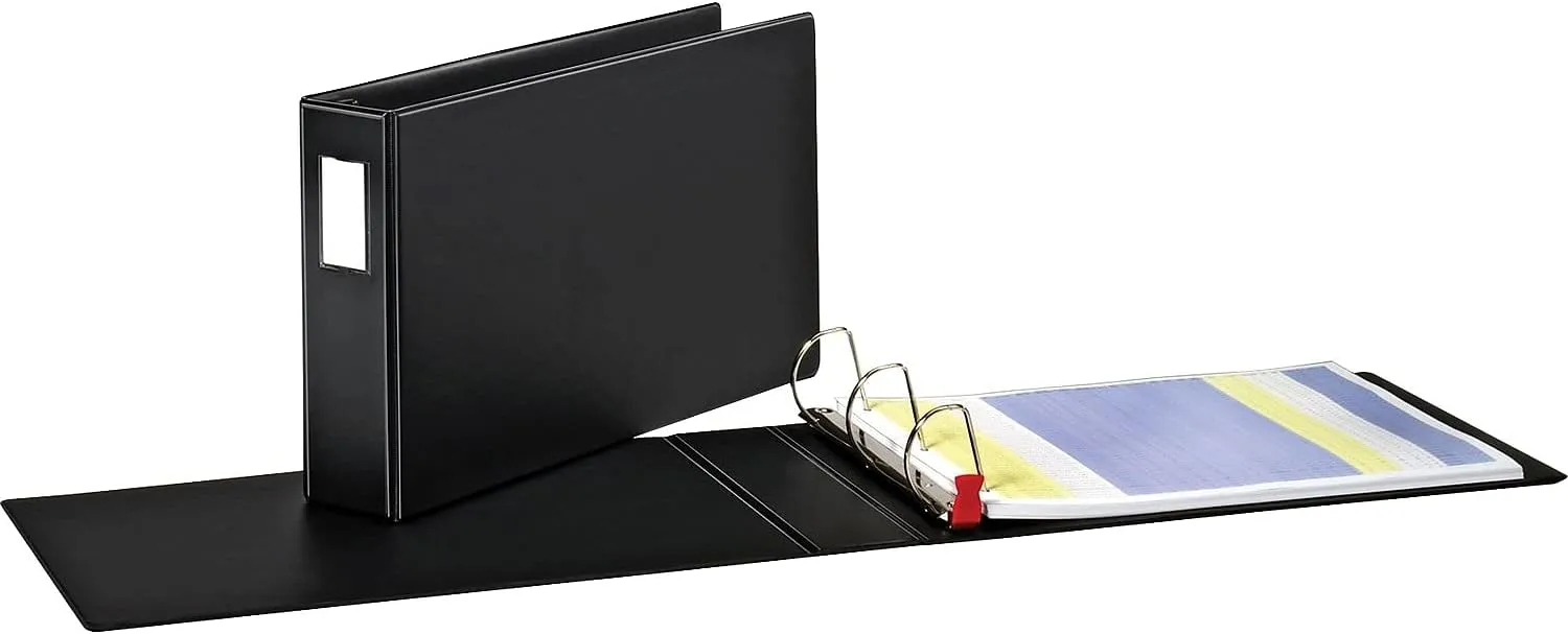 Cardinal® Premier 11" x 17" Binder, Easy Open® Locking Slant-D® Rings, 3", 650-Sheet Capacity, Black with Spine Label Holder