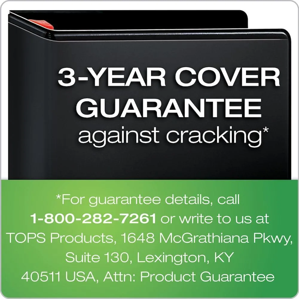 Cardinal XtraLife ClearVue 3-Ring Locking Slant-D Binder, 5 Inch, 11 x 8.5, Black