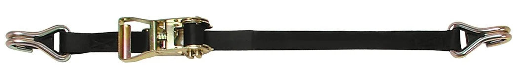 CargoBuckle F14060 Ratchet Strap Tie-Down with Double J-Hooks and Keeper - 1" x 12'
