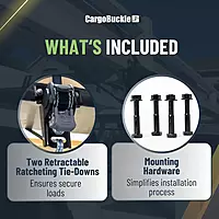 CargoBuckle F18816 Ladder Rack Tie-Down System, Square Mount Self Retracting Ratchet Straps for Trucks
