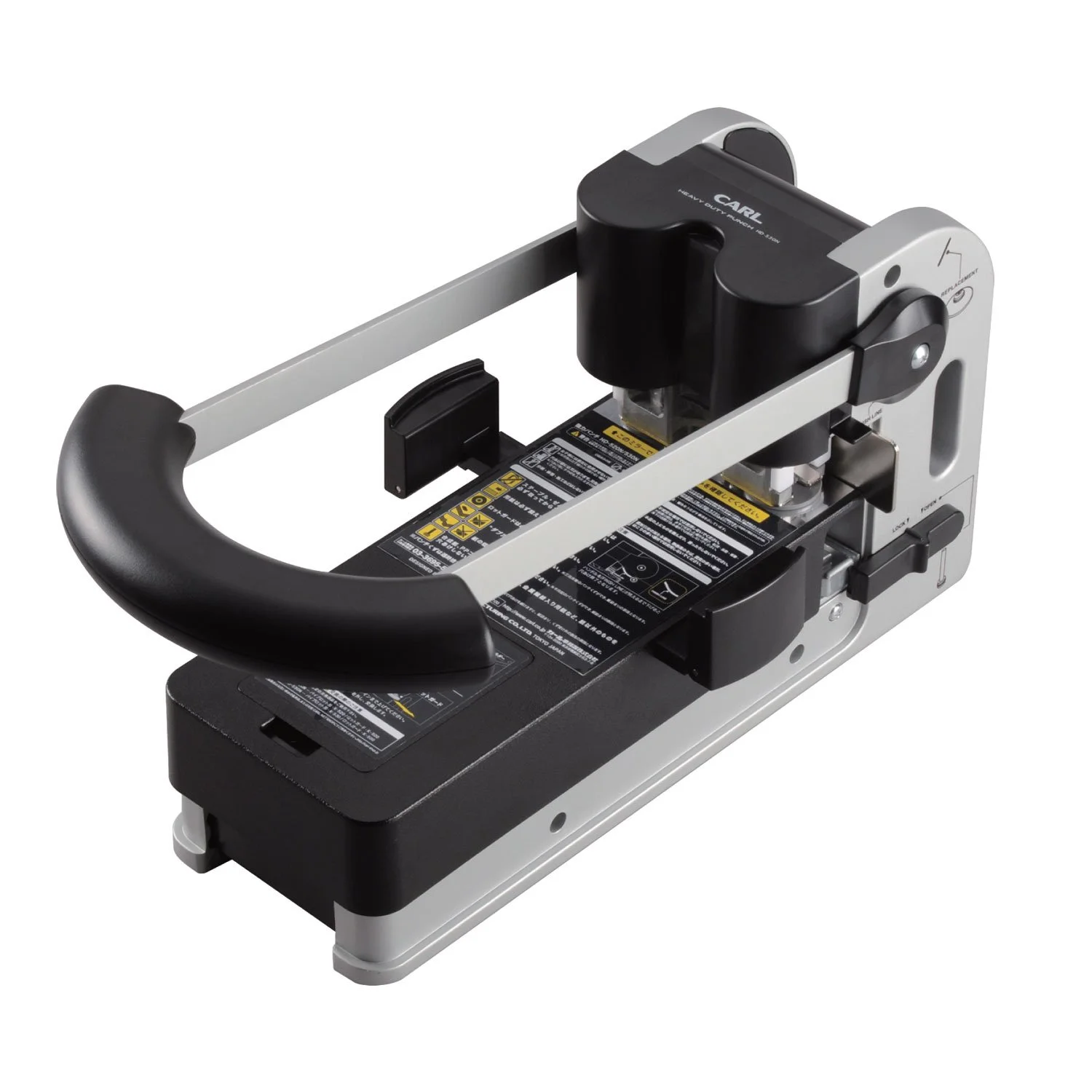 CARL XHC 2300N Extra Heavy-Duty 2-Hole Punch, 300-Sheet, Black & Silver
