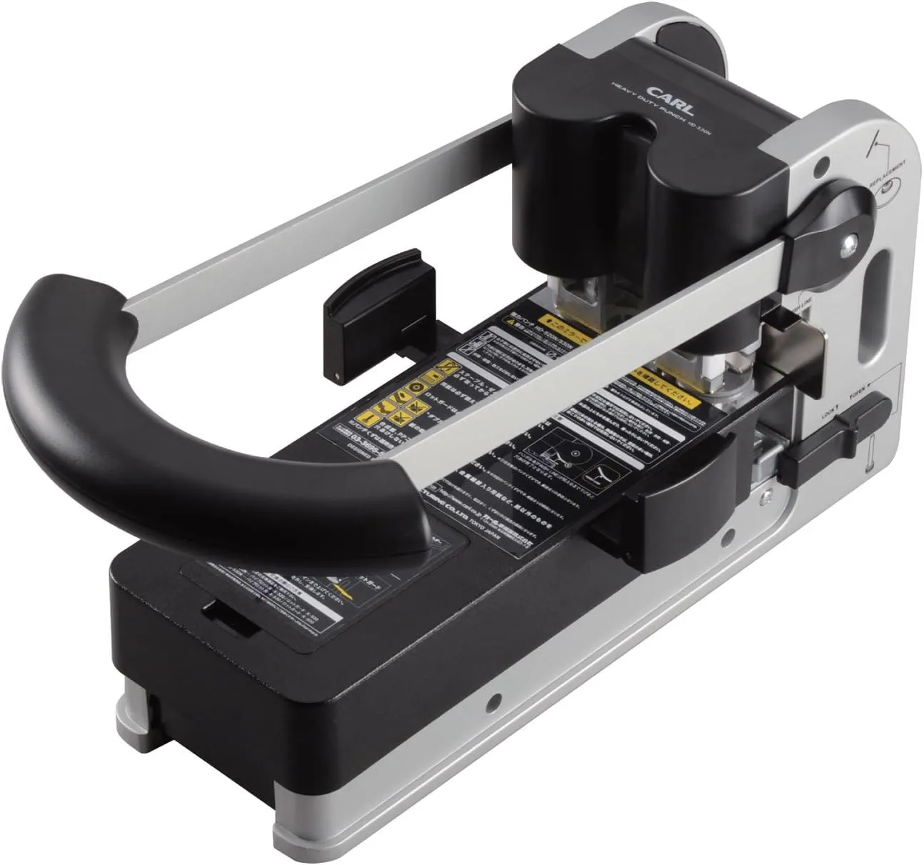 CARL XHC 2300N Extra Heavy-Duty 2-Hole Punch, 300-Sheet, Black & Silver