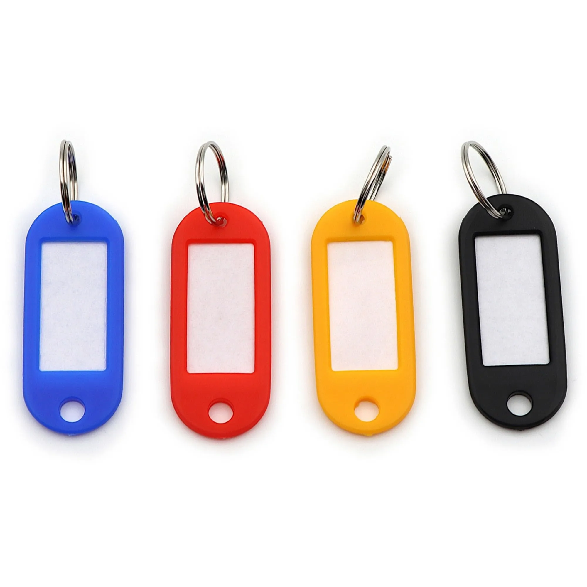 CARL Split Ring Key Tags - 3 x 3 inches - Assorted - 20 Pack
