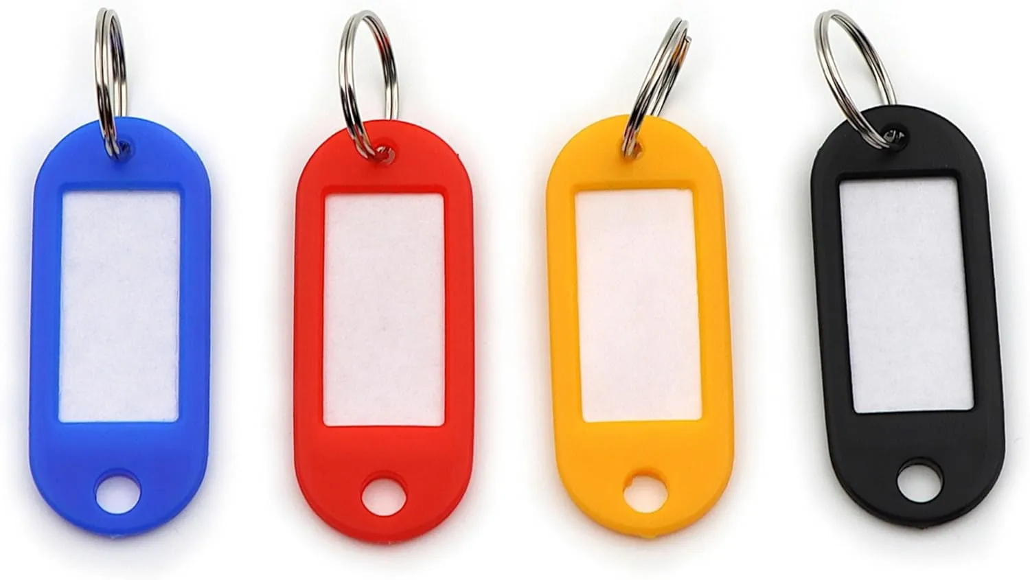 CARL Split Ring Key Tags - 3 x 3 inches - Assorted - 20 Pack