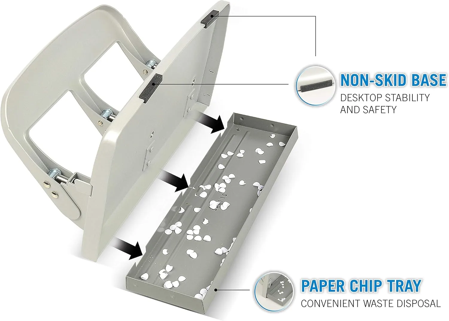 CARL HC-340 Medium-Duty 3-Hole Paper Punch, 40-Sheet Capacity, Metallic Gray