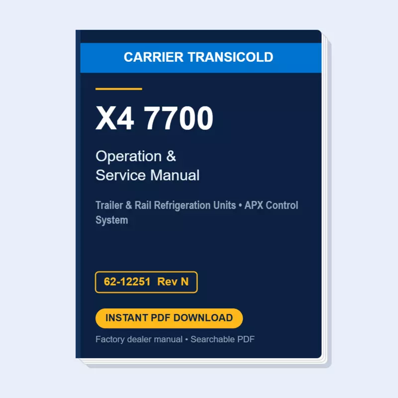 Carrier X4 7700 Operation & Service Manual 62-12251 Rev N (PDF Download)