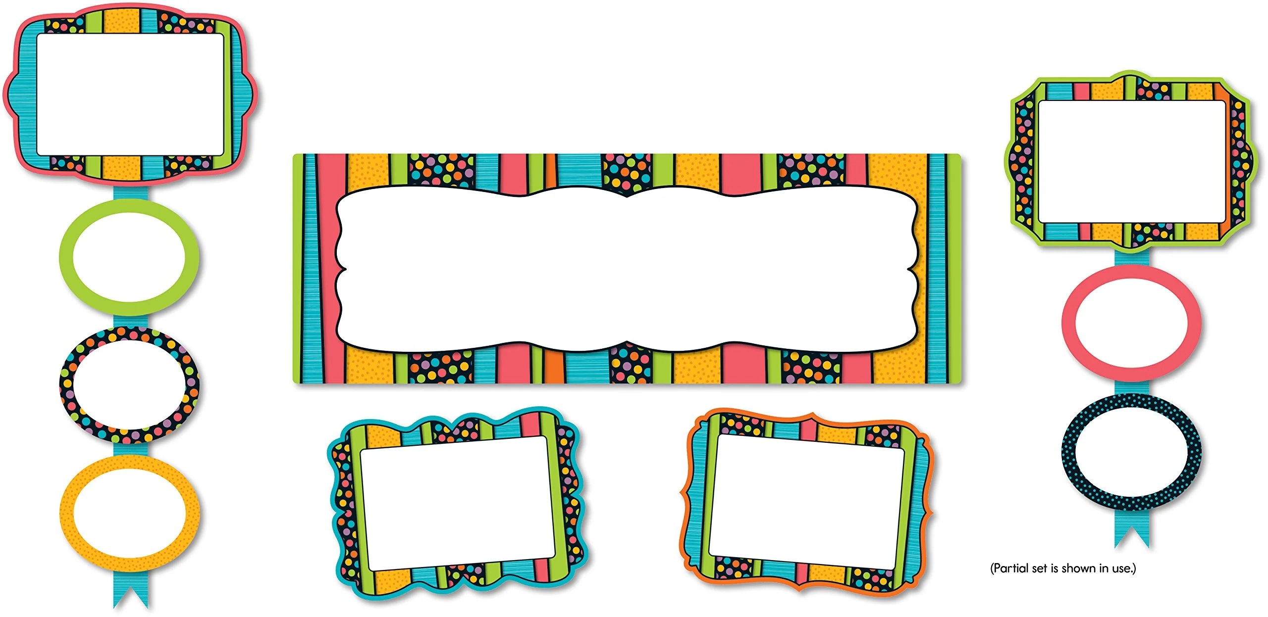 Carson Dellosa 53-Piece Stylin Stripes Job Assignments Bulletin Board Decorations Set
