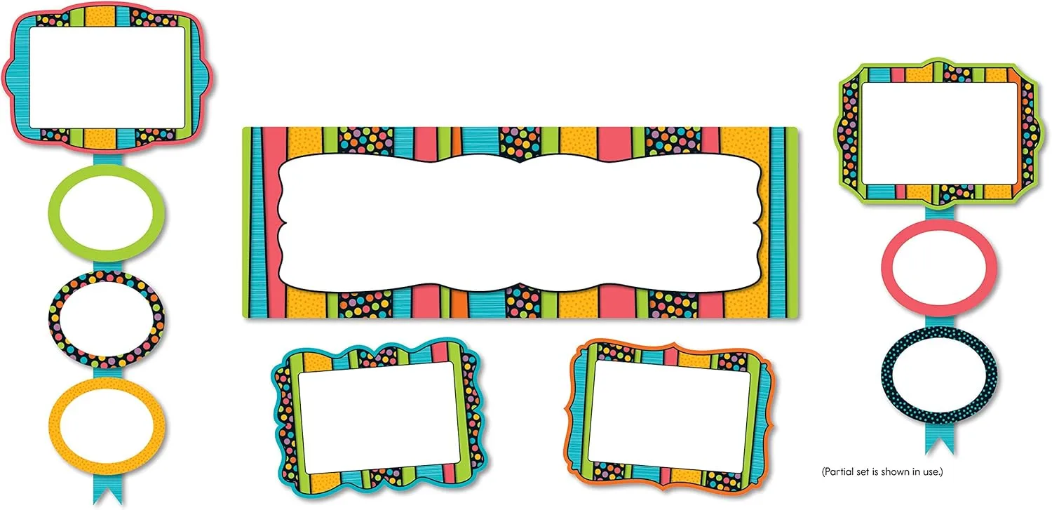 Carson Dellosa 53-Piece Stylin Stripes Job Assignments Bulletin Board Decorations Set