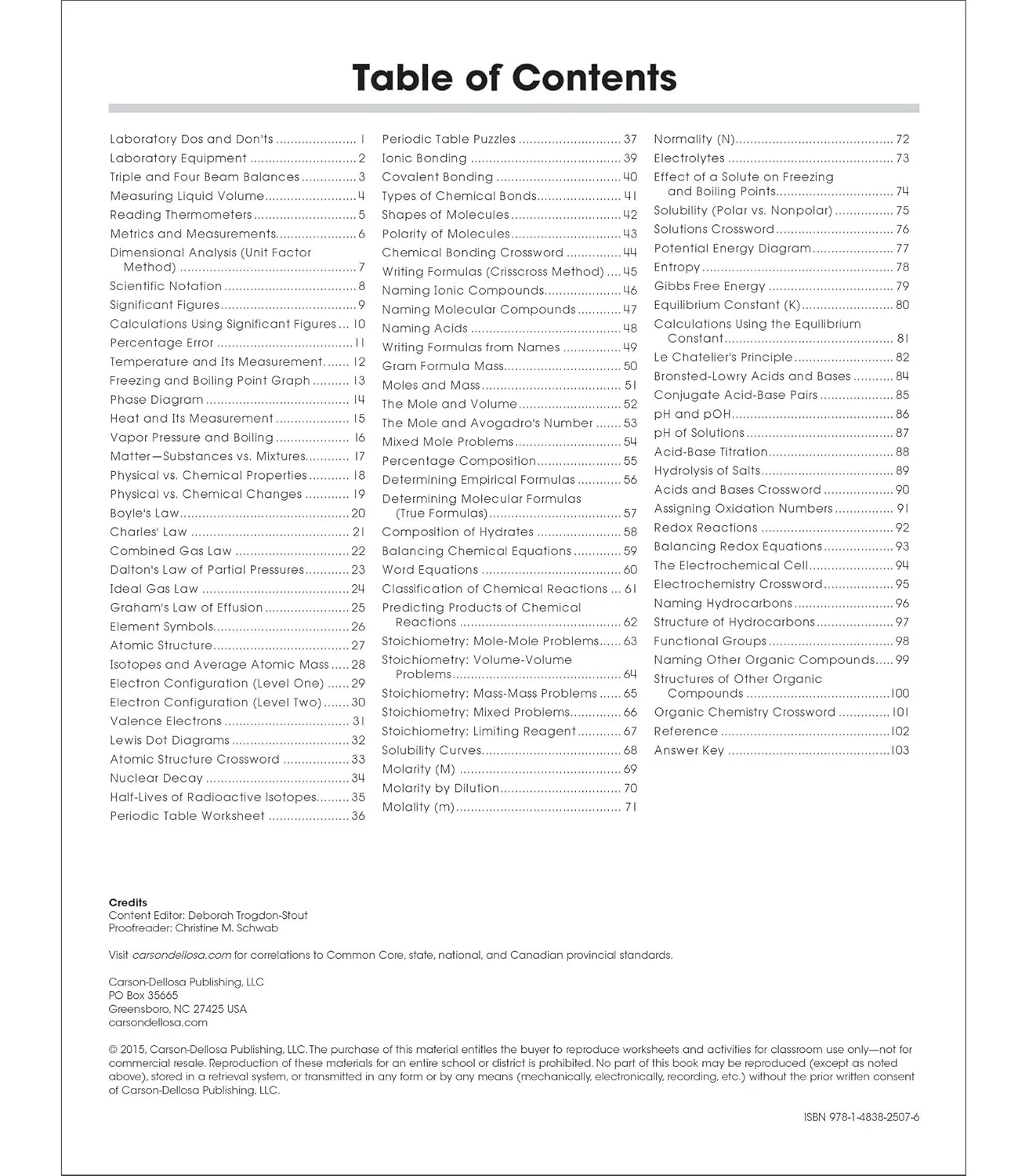 Carson Dellosa The 100 Series Chemistry Workbook, Science Book for Grades 9-12, Periodic Table, Atomic Structure