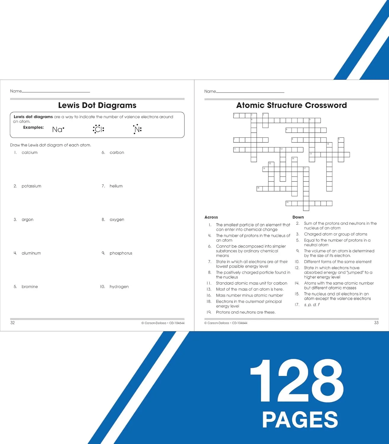 Carson Dellosa The 100 Series Chemistry Workbook, Science Book for Grades 9-12, Periodic Table, Atomic Structure