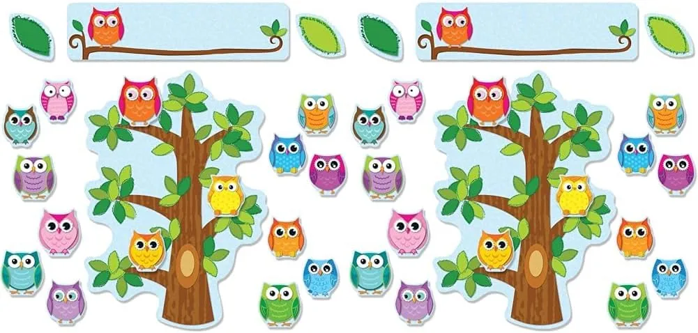 Carson Dellosa Education Carson Dellosa Colorful Owls Behavior Bulletin Board Set (110226) Small (Pack of 2) Colorful Owls