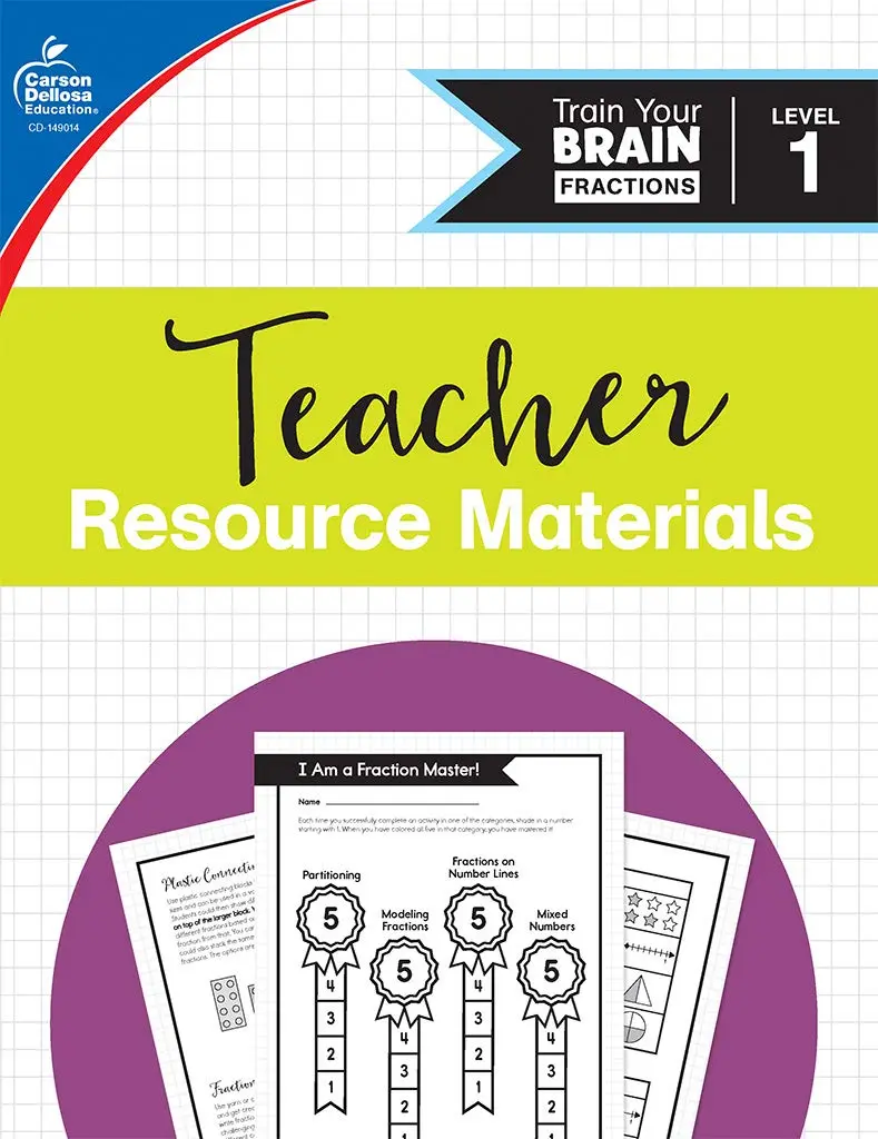 Carson Dellosa Train Your Brain: Fractions Classroom Activity Kit, Grade 2-4, Multi (111 pcs)