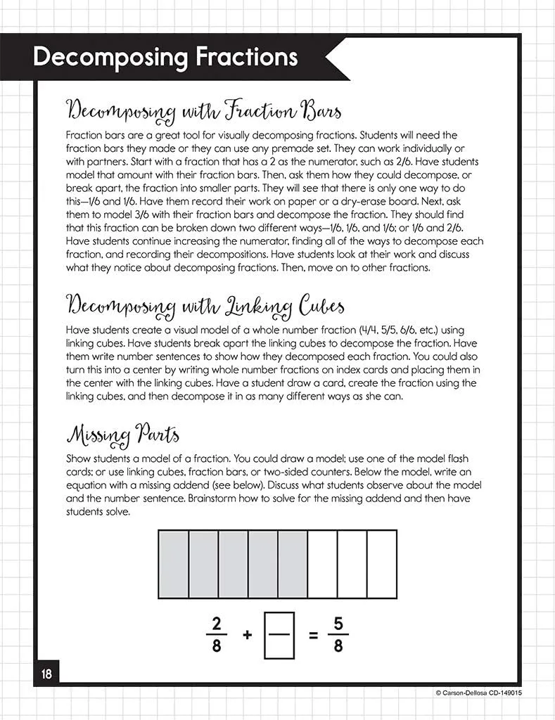Carson-Dellosa Train Your Brain: Fractions Level 2 Classroom Kit, Grades 3-5, 111 pcs