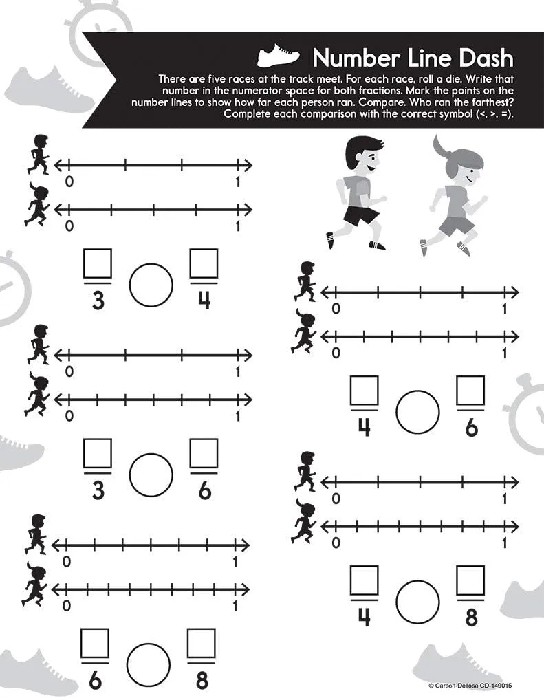 Carson-Dellosa Train Your Brain: Fractions Level 2 Classroom Kit, Grades 3-5, 111 pcs