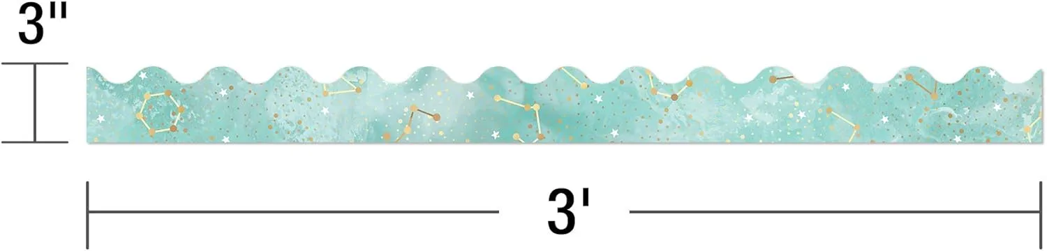 Carson-Dellosa Galaxy Scalloped Bulletin Board Borders, 3ft x 2-1/4in, Constellations, Pack Of 13 Strips