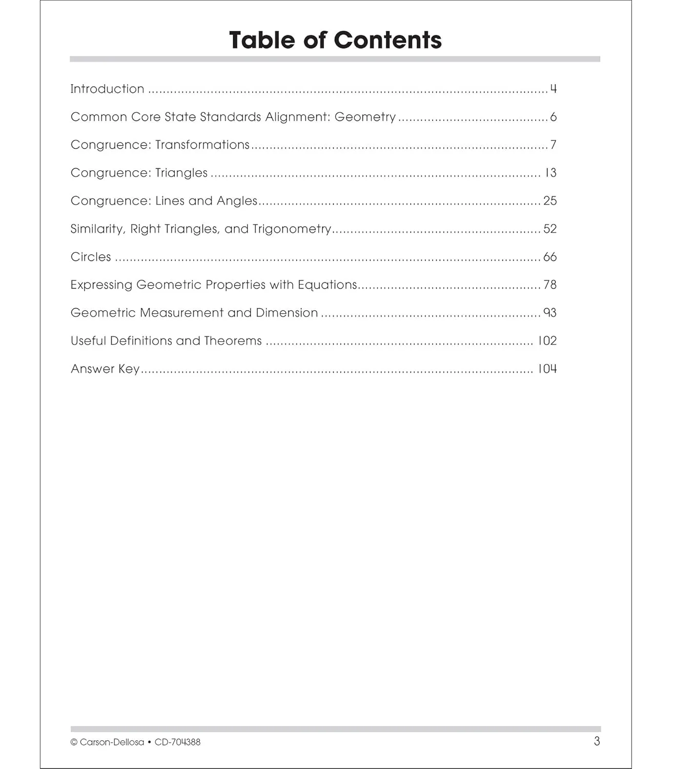 Carson Dellosa The 100 Series Geometry Workbook, Math Book for Grades 8 and Up Covering Trigonometry, Geometric Equations