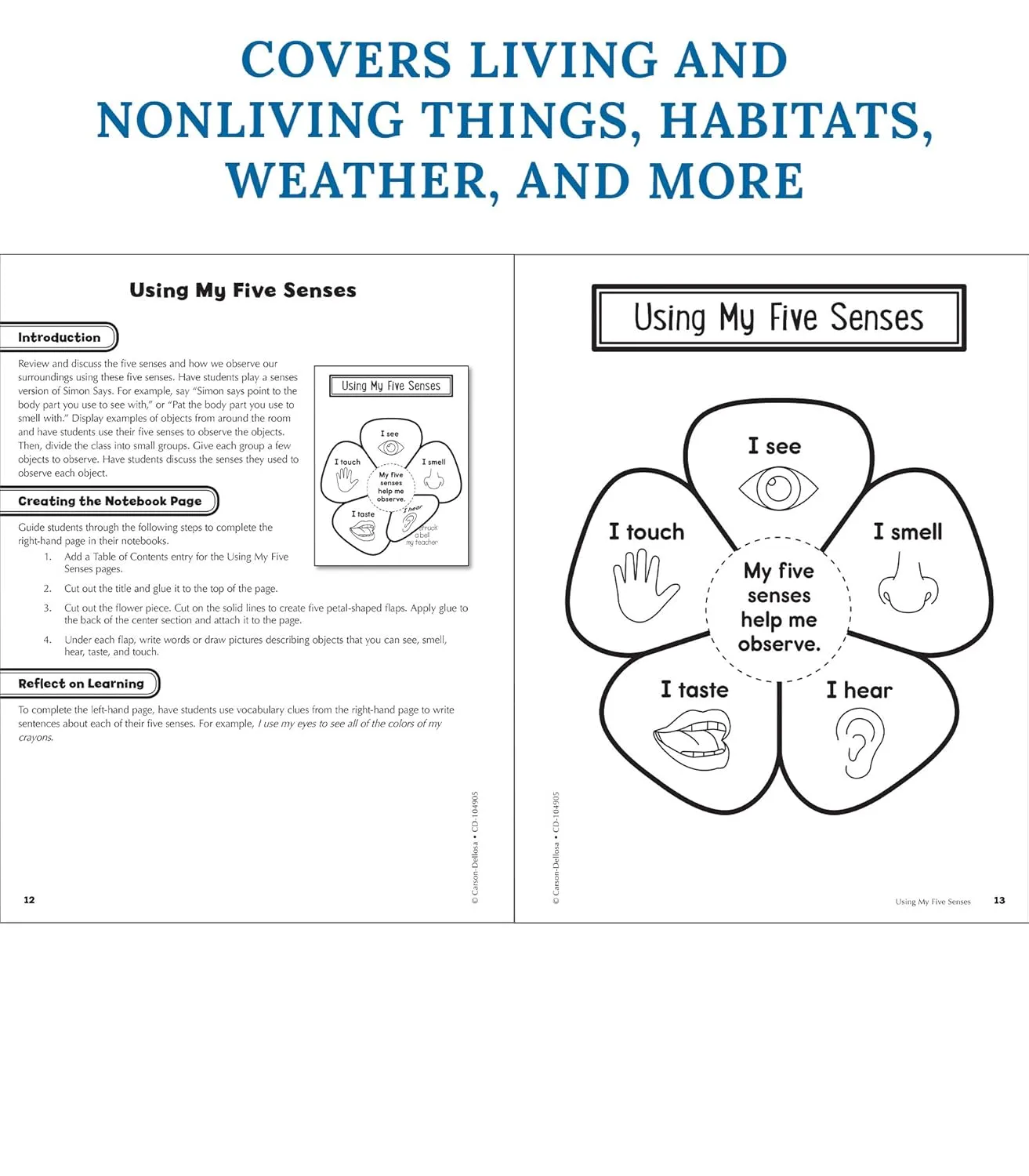 Carson Dellosa 1st Grade Interactive Notebooks, Reproducible Workbook Covering Physical, Space, and Earth Science
