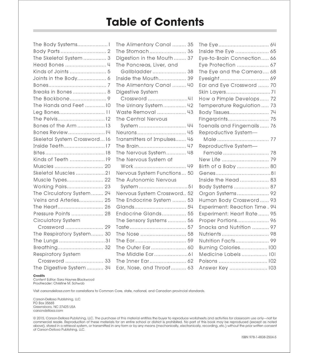 Carson Dellosa The 100+ Series: Human Body WorkbookGrades 5-8 Science Book, Human Anatomy, Bones, Muscles, Organs
