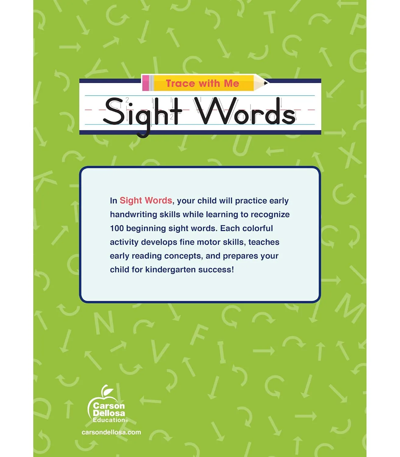 Carson Dellosa Trace With Me: Sight Words Handwriting Workbook for Kids Ages 3