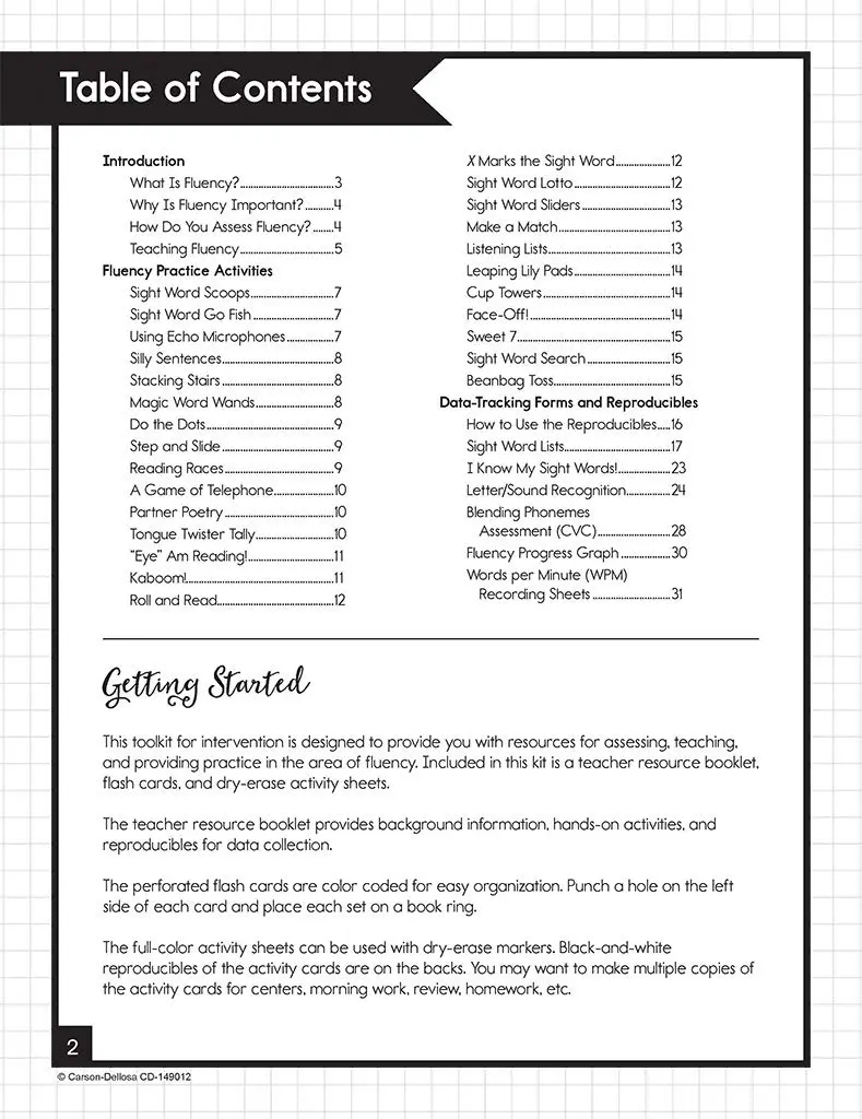 Carson Dellosa Education Train Your Brain: Fluency Level 1 Classroom Kit, Grades K-1