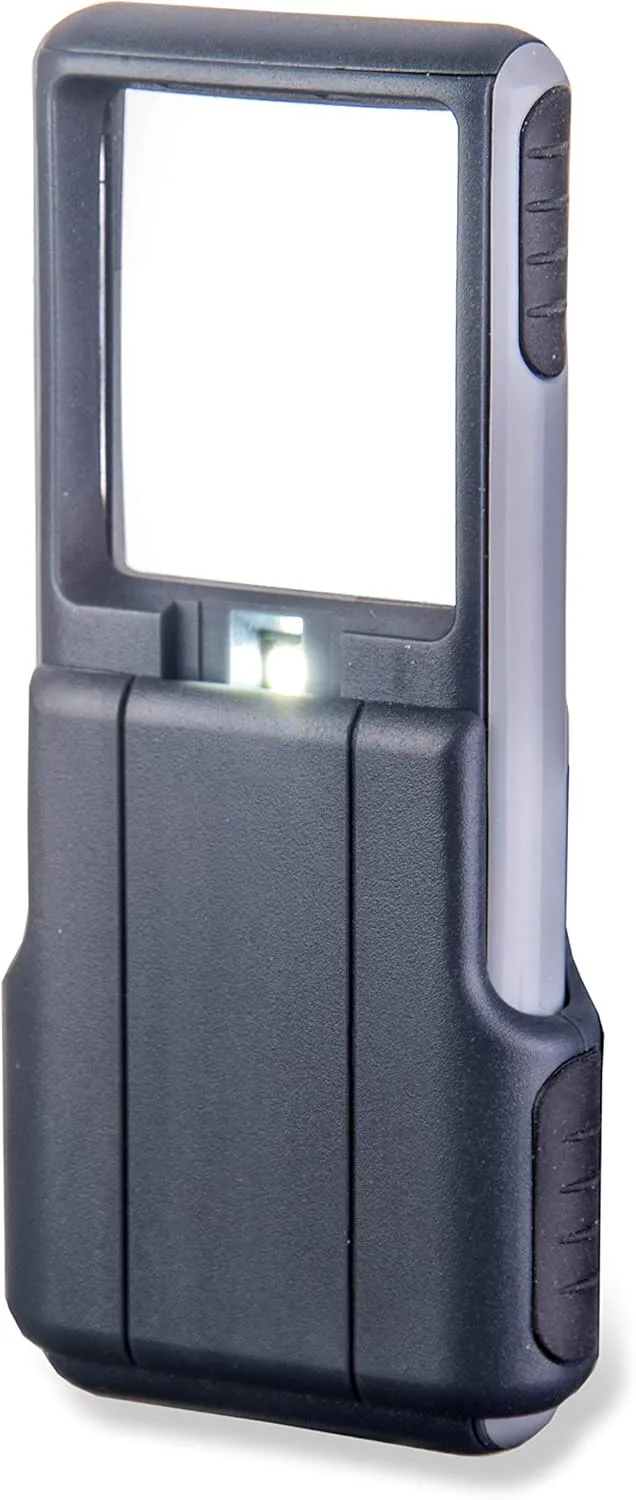 Carson MiniBrite 3x Power LED Lighted Slide Out Magnifier with Protective Sleeve (PO-25) Single Pack